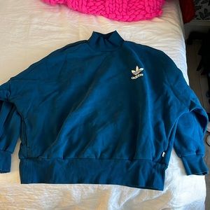 Adidas turtle neck navy blue sweatshirt